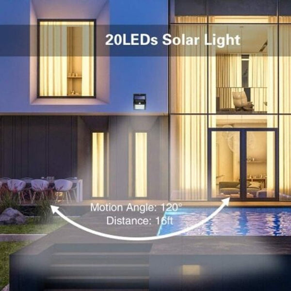 2Pcs Waterproof Led Sensor Lights Outdoor Super Bright 20 Leds White With Move Activated Cole 6500K Landscape & Walkway Lights
