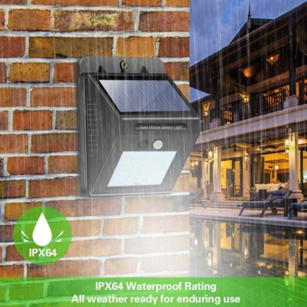 2Pcs Waterproof Led Sensor Lights Outdoor Super Bright 20 Leds White With Move Activated Cole 6500K Landscape & Walkway Lights