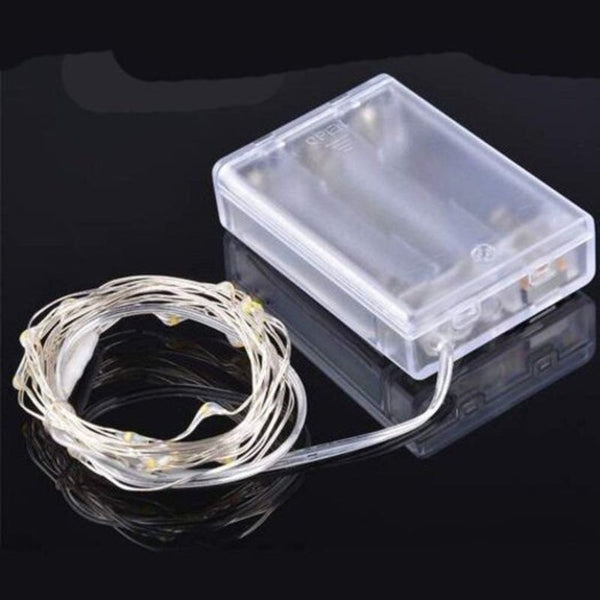 3M Led String Lamp Small Aa Battery Box Copper Wire Warm White