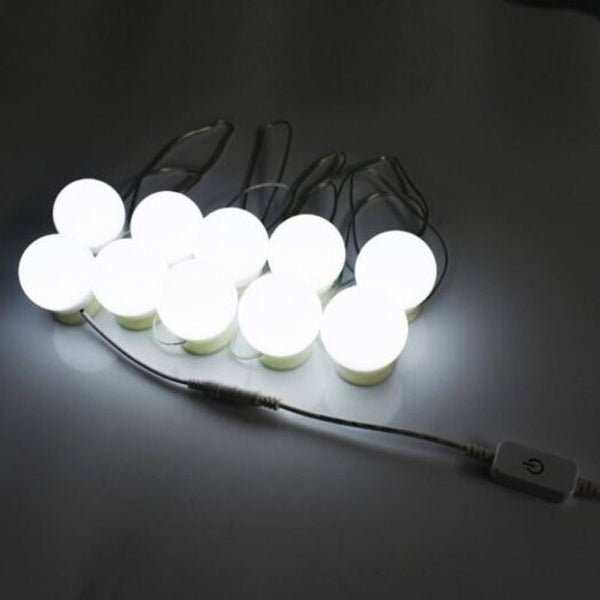 Usb 5V Led Vanity Mirror Makeup Lights Kit 10 Bulbs Dimmable Wall Lamps