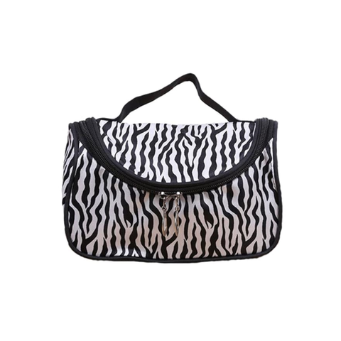 Zebra Print Waterproof Nylon Jewelry Digital Makeup Organizer Storage Bag