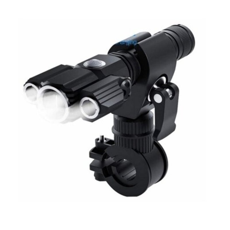 Ultra Bright Bicycle Headlight Usb Charging Rotating Flashlight Black Lights & Reflectors