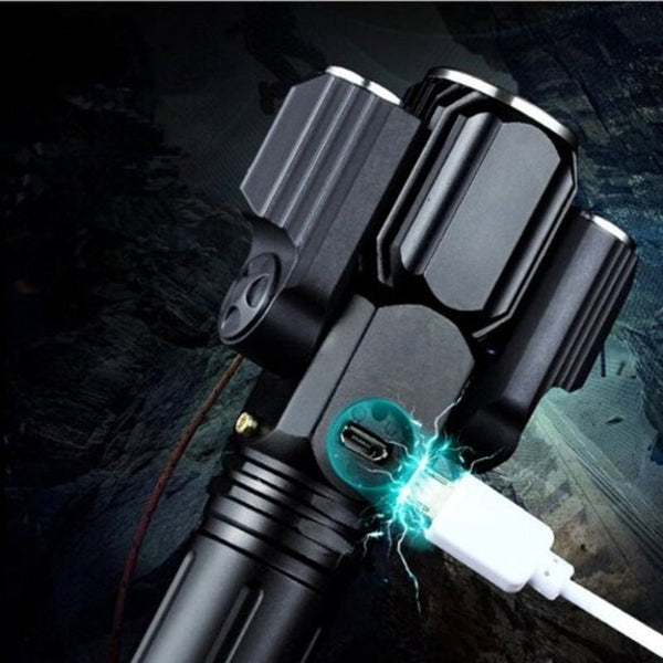 Ultra Bright Bicycle Headlight Usb Charging Rotating Flashlight Black Lights & Reflectors