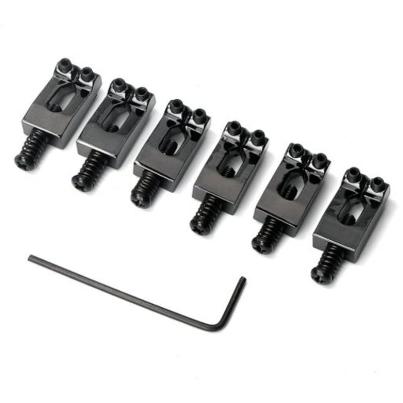 Zinc Alloy Guitar Bridge Saddle 6Pcs Black Guitar Parts