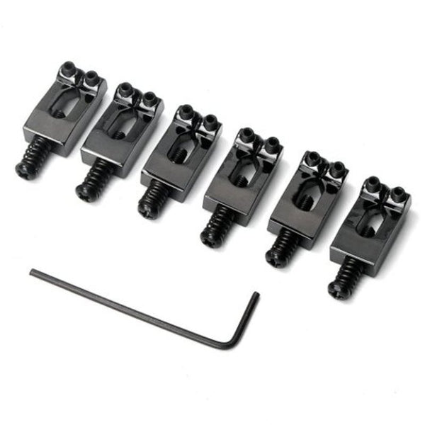 Zinc Alloy Guitar Bridge Saddle 6Pcs Black Guitar Parts