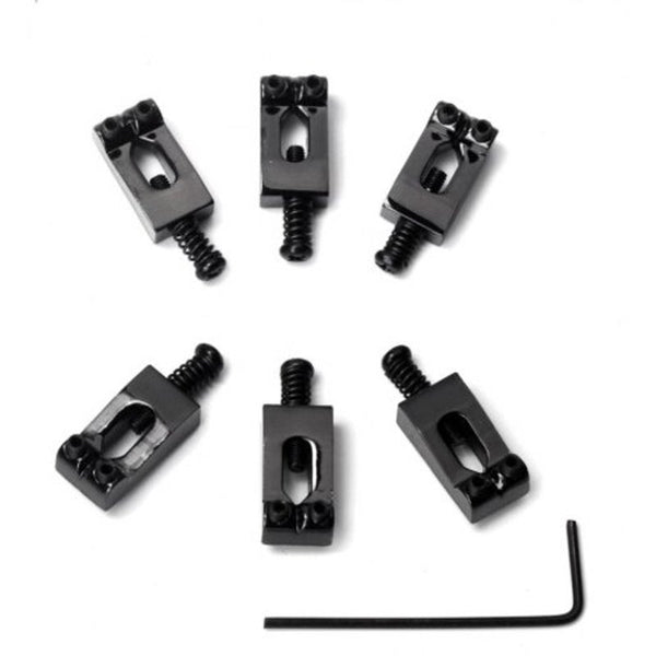 Zinc Alloy Guitar Bridge Saddle 6Pcs Black Guitar Parts