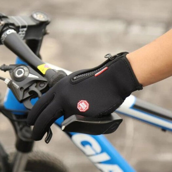 Zipper Plus Velvet Touch Screen Gloves Male Winter Warm Waterproof Non Slip Outdoor Riding Full Finger Female Sport Ski Ls1477 Pink Gloves & Mittens