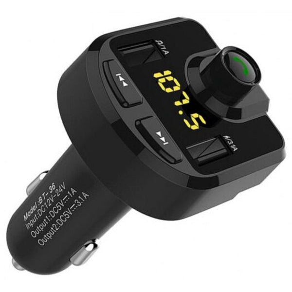 Bt36 Fm Transmitter Bluetooth Handsfree Kit Car Audio Mp3 Player Black Transmitters