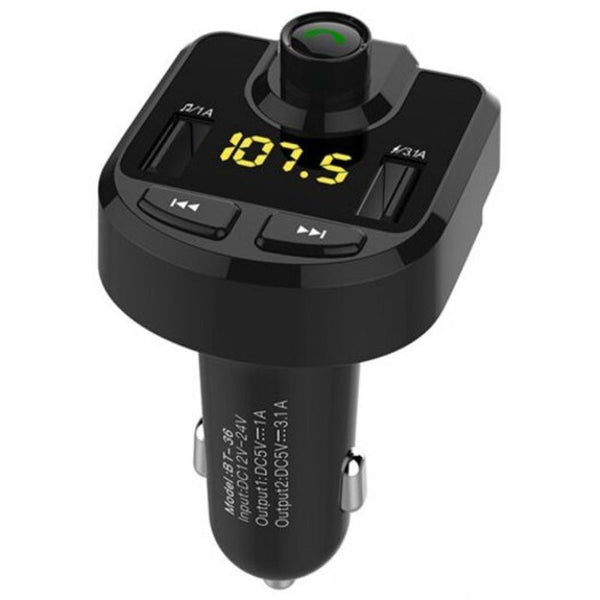 Bt36 Fm Transmitter Bluetooth Handsfree Kit Car Audio Mp3 Player Black Transmitters
