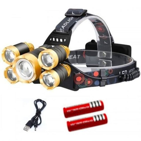 Zoomablerechargeable Led T6 Headlamp White Head Torches