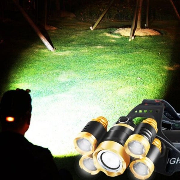 Zoomablerechargeable Led T6 Headlamp White Head Torches