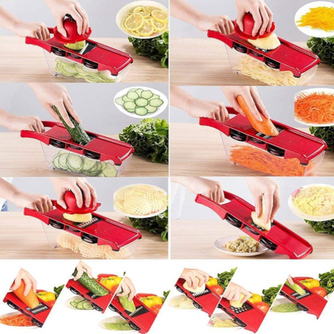 Zs 8983 Vegetable Fruit Slicer Cutter Kitchen Magic Tool Red