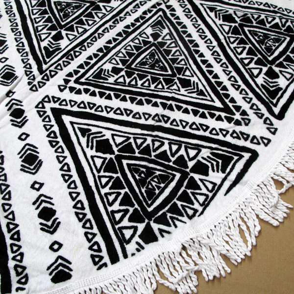 Zulu Triangle 100% Cotton Round Beach Towel Towels & Washcloths