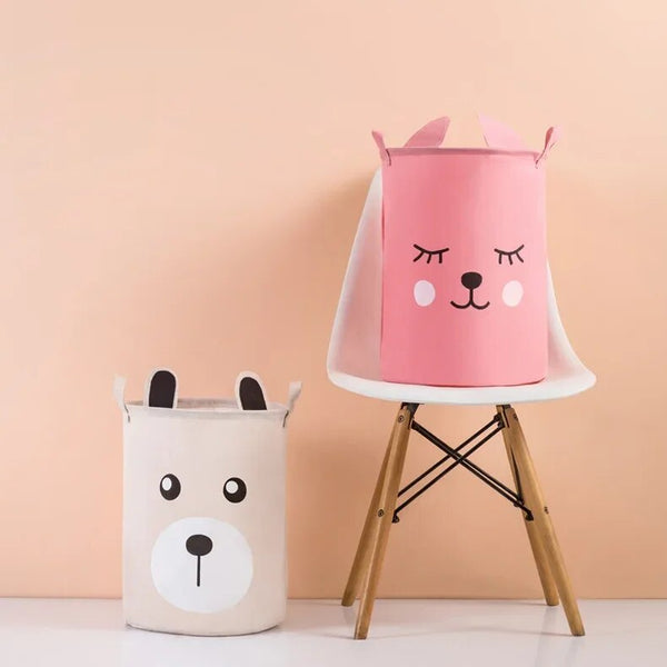 Storage Bag Rabbit Waterproof Folding Clothing Organizer Cartoon Art Bucket Hanging Closet Storage