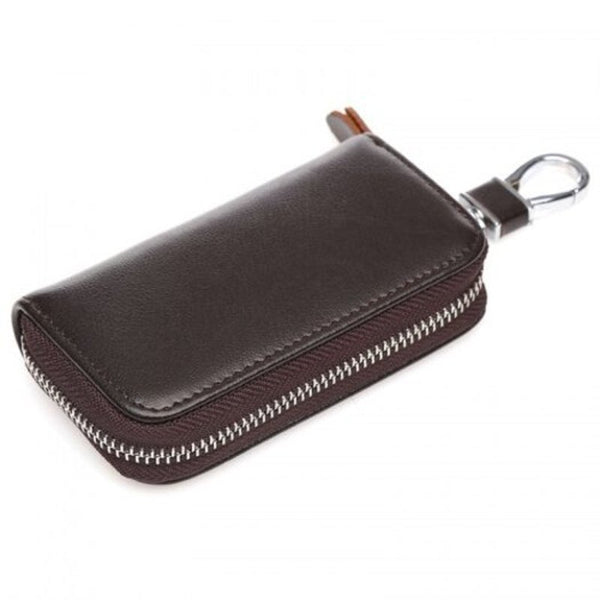 Zxl234 Universal Multifunctional Leather Car Key Cover Zipper Case Coffee Car Keys Fobs & Remotes