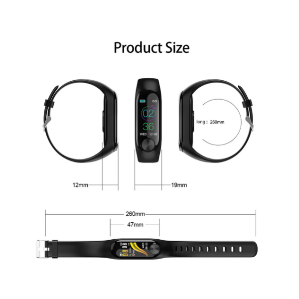 Zy Y10 Color Screen Smart Bracelet Heart Rate Blood Pressure Oxygen Band Track Movement Black Smart Watches